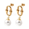 304 Stainless Steel Stud Dangle Earrings EJEW-E618-01G-4