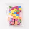 14MM Mixed Color Cube Natural Wood Beads X-TB115Y-5