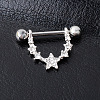 Alloy Crystal Rhinestone Star Nipple Rings WG581B5-02-1