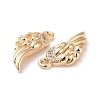 Brass Micro Pave Clear Cubic Zirconia Charms KK-G418-12G-3