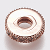 Brass Micro Pave Cubic Zirconia Bead Spacers LS-ZIRC-K074-11B-01RG-2