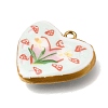 Handmade Porcelain & 304 Stainless Steel Pendants STAS-Z207-02G-01-2