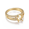 Eco-Friendly Brass Finger Ring Components MAK-F030-10G-NR-2