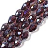 Transparent Electroplate Glass Beads Strands EGLA-N013-T8mm-B03-1