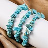 Unisex Chip Synthetic Turquoise(Dyed) Beaded Stretch Bracelets BJEW-S143-05-4