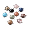 Natural & Synthetic Mixed Gemstone Connector Charms G-D059-01A-1