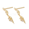 Brass with Clear Cubic Zirconia Stud Earring Findings KK-G499-02G-2