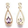 Brass Micro Pave Cubic Zirconia Pendants KK-R111-003-A03-2