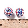 Independence Day Theme Wood European Beads WOOD-M011-07E-3