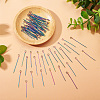 100Pcs 2 Style Rainbow Color 304 Stainless Steel Eye Pins STAS-PJ0001-17-4