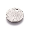 Tarnish Resistant 304 Stainless Steel Textured Pendants STAS-I098-01-12mm-P-2