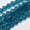 Imitate Austrian Crystal Bicone Glass Beads Strands GLAA-F029-6x6mm-01-1