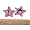 Handmade Polymer Clay & Rhinestone & Resin Big Pendants FIND-Q123-02B-3
