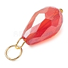 15Pcs Electroplate Glass Pendants PALLOY-JF03008-6