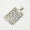 Tibetan Style Alloy Rectangle Pendant Cabochon Settings X-TIBEP-M021-A-05AS-RS-2