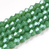 Opaque Solid Color Electroplate Glass Beads Strands EGLA-A039-P2mm-A08-1