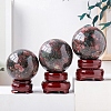 Natural Rhodonite Crystal Ball Display Decorations PW-WG27983-02-4