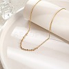 Cubic Zirconia Column Pendant Necklace with Brass Cable Chains UU3534-1-4