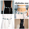 ARRICRAFT 2Pcs 2 Styles Alloy Flower Link Chain Belt with Resin Beaded AJEW-AR0001-64-5