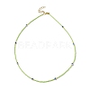 Lampwork Evil Eye & Glass Seed Beads Necklace with Real 18K Gold Plated 304 Stainless Steel Clasps NJEW-JN04597-6