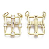 Brass Micro Pave Clear Cubic Zirconia Pendants ZIRC-N039-108-NF-2