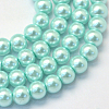 Baking Paint Pearlized Glass Pearl Round Bead Strands HY-Q003-6mm-45-1