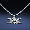 Hollow Out Moon Goddess 201 Stainless Steel Pendant Necklaces for Women FS-WGF6F96-01-2
