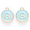 Golden Plated Alloy Enamel Charms ENAM-S118-04Q-1