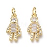 Brass Micro Pave Clear Cubic Zirconia Charms ZIRC-Q024-14G-2