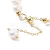 Gemstone & Pearl Beaded Bracelet with Cubic Zirconia Heart Charm BJEW-JB08167-7