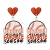 1Pair Leopard Print Heart Mother Sports Acrylic Dangle Stud Earrings EJEW-FS0001-22D-1