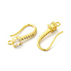 Brass Micro Pave Clear Cubic Zirconia Earring Hooks X-ZIRC-R112-01G-2