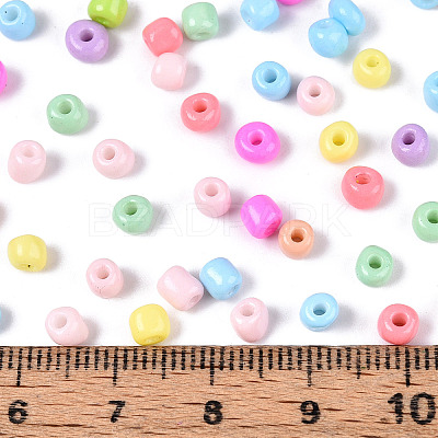 6/0 Baking Paint Glass Seed Beads SEED-S003-KM-02-1