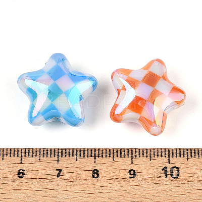 UV Plating Opaque Acrylic Beads MACR-N018-02-1