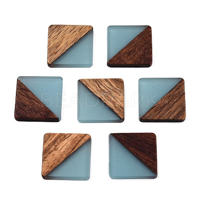 Resin & Walnut Wood Cabochons RESI-S358-90F-1