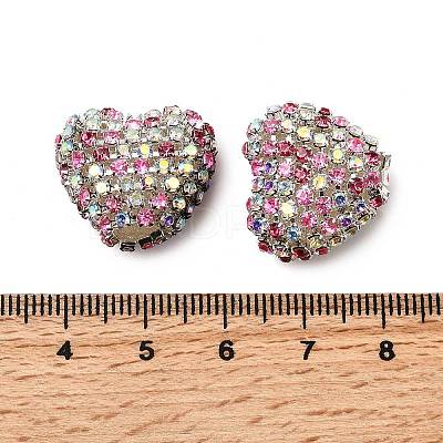 Sparkling Acrylic Heart Beads with Rhinestone Embellishment OACR-NH0001-02A-02-1