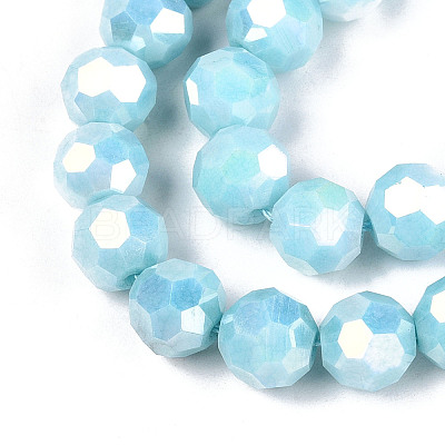 Anti-Tarnish Electroplate Glass Beads Strands EGLA-T021-10mm-15-10-1