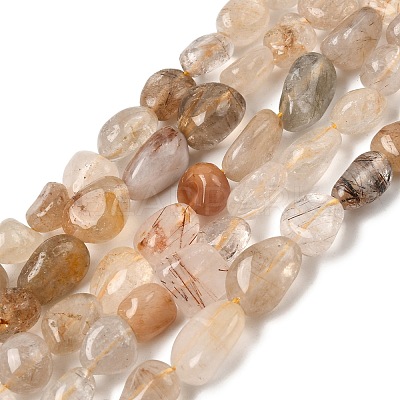 Natural Rutilated Quartz Beads Strands G-Z126-A02-1