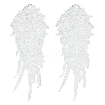 Wing Pattern Polyester Embroidered Lace Appliques DIY-WH0530-95-1