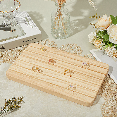 Rectangle Wood Earring Display Card Stands ODIS-WH20008-07A-1
