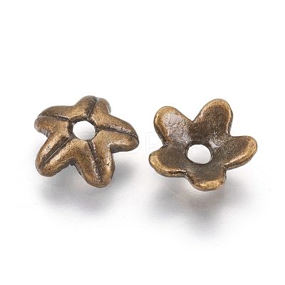 Tibetan Style Alloy Bead Caps K0PA6071-1