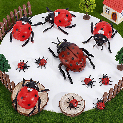 28Pcs 3 Styles PVC Ladybug Display Decoration DJEW-GA0001-93-1