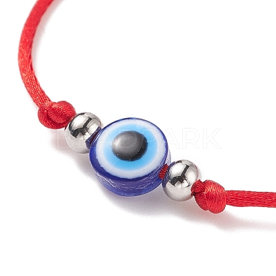 2Pcs 2 Color Resin Evil Eye Braided Bead Bracelets Set BJEW-JB08496-1