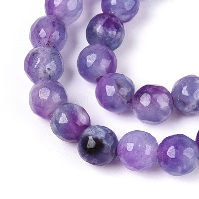 Dyed Natural White Jade Beads Strands G-T139-6mm-60-14-1