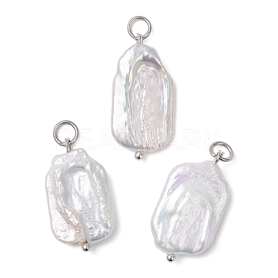 Natural Baroque Pearl Keshi Pearl Pendants PALLOY-JF04628-02-1