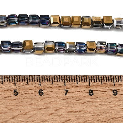 Electroplate Glass Beads Strands EGLA-D018-4x4mm-17-1