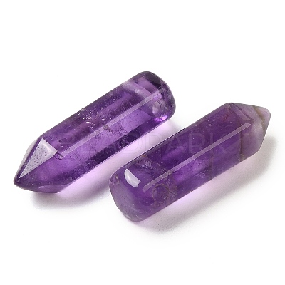 Natural Amethyst Pointed Pendants G-C158-05D-1