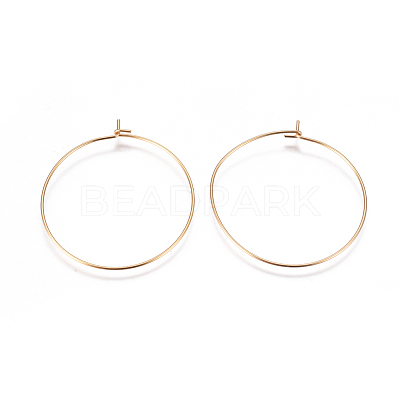 304 Stainless Steel Hoop Earrings Findings STAS-F227-54D-G-1
