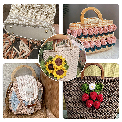 2Pcs 2 Colors Oval PU Leather Knitting Crochet Bags Nail Bottom Shaper Pads DIY-PH0029-30A-1