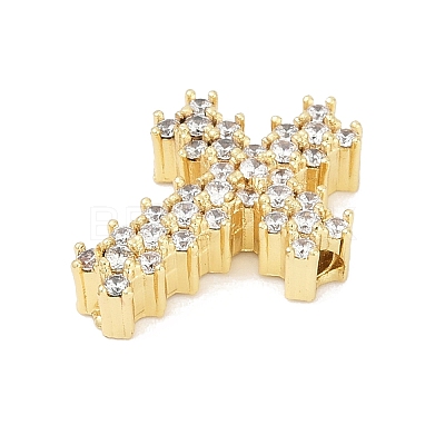 Brass Micro Pave Cubic Zirconia Beads KK-H203-11B-G-1
